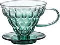 Glass Coffee Dripper, Pour Over Coffee Maker, Reusable Coffee Filter Cup, Slow Brewing Accessories for Home, Cafe, Restaurants(V02,1-4Cups) (Green)