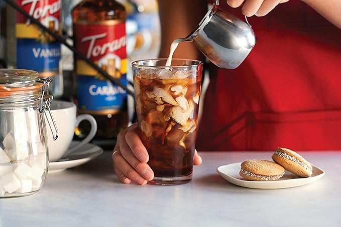 Original Bestsellers Syrup Variety 6-Pack - Vanilla, Peach, Strawberry, Coconut, Salted Caramel & White Chocolate - Coffee & Italian Soda Flavor Syrup with 6 Jimoco Dispenser Pumps