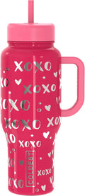 Coldest 40 oz Tumbler with Handle and Straw, 100% Leak Proof Insulated Tumbler with Lid and Straw (3 Lids), Stainless Steel Tumblers for Women & Men, Cup Holder Friendly, 36 oz (Moonlight Hearts)