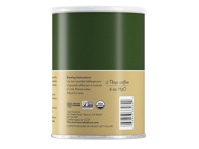 Café Altura, Regular Roast, Medium Roast, Organic, Ground Coffee, 12 oz. Can