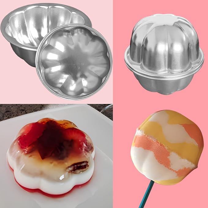 Cup Cake Molds Aluminum for Jello Nonstick Pudding Pan Cupcake Muffin Cups Cake Tartlets Baking Tool (3.5 x1.6inch)