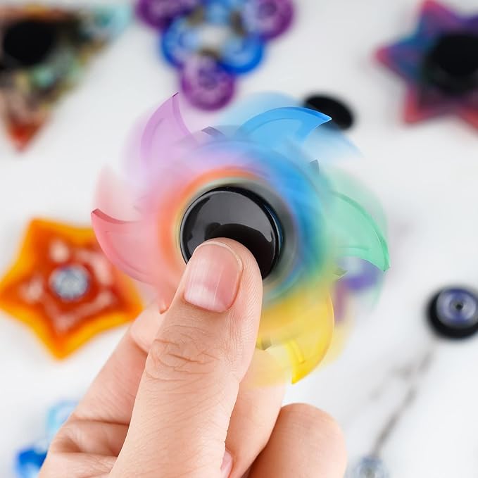 NiArt Fidget Finger Spinner DIY Epoxy Resin Casting Silicone Mold Kit 9 Molds with 10 Bearings Set,Stress Reliever Hand Fidget Toy Gifts for Kids and Adults Art Crafts Home Decorations Jewelry (Set D)
