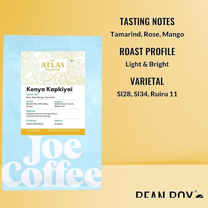Kenya Kapkiyai - Roasted by Joe Coffee Company - Whole Bean Coffee - 5 Pound Bag