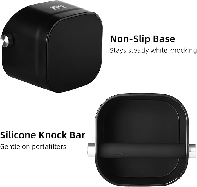 Espresso Knock Box - Bincoo Espresso Machine Knock Box/Espresso Grounds Knock Box, Barista Style Coffee Knock Box for Grounds with Removable Shock-Absorbent Knock Bar and Anti-Slip Base. (White)