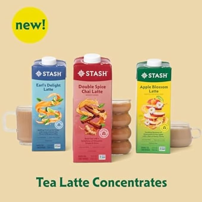STASH Apple Blossom Latte - Dairy Free Plant Based Chamomile Tea Concentrate - Caffeine-Free - 32 fl oz, 5 Servings (Pack of 2)