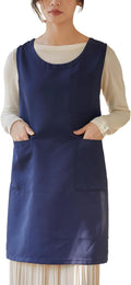 Women Cobbler Apron Japanese Style Aprons with 3 Pockets for Work Chef Kitchen