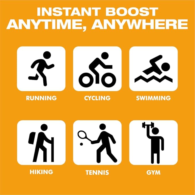Energy Bytes Caffeine Gummies | Instant Energy Chews for Running, Cycling and Sports Performance | Vegan, Low Sugar | Peach Power (12-Pack)