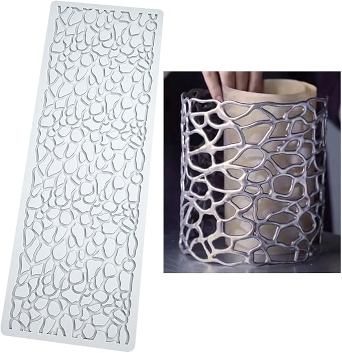 TUKE Hollow Out Irregular Pattern Lace Cake Border Cake Decorating Tool Fondant Mould Mat DIY Silicone Sugar Craft Cake Lace Mold (I_ Irregular)