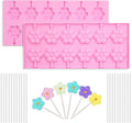 Silicone Lollipop Molds Candy Molds Silicone Sucker Molds Hard Candy Mold & 8 Rounds Nonstick Lollipop Mold With 20 Sticks for Candies,Bread,Jellies,Chocolate,Etc C