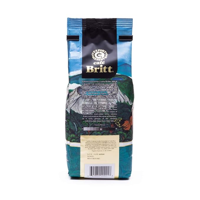 Café Britt® - Costa Rican Poas Tierra Volcanica Coffee (12 oz.) (3-Pack) - Whole Bean, Arabica Coffee, Kosher, Gluten Free, 100% Gourmet & Medium Light Roast