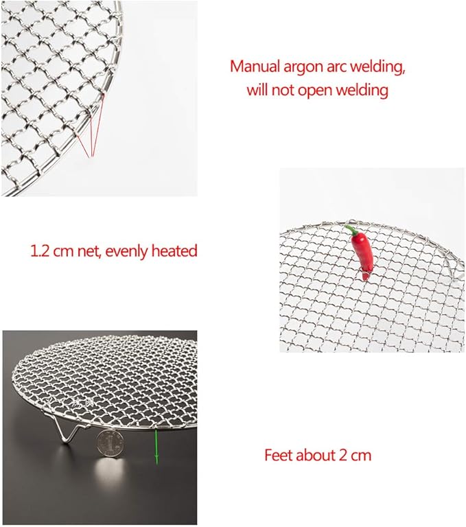 Versatile Round 304 Stainless Steel Cooling Rack Baking,Heat Resistant Rust Proof Sturdy Durable Dia 7.5"