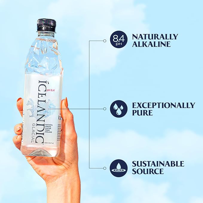 Icelandic Glacial Natural Spring Water, Unflavored, 330 ml / 11.1 Fl Oz (Pack of 24)