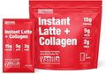 STRONG COFFEE COMPANY Instant Vanilla Latte Travel Pack - - 15g Protein, Instant Protein Coffee with Collagen, Adaptogens & Nootropics, No Crash, No Jitters, 7 Servings Bag
