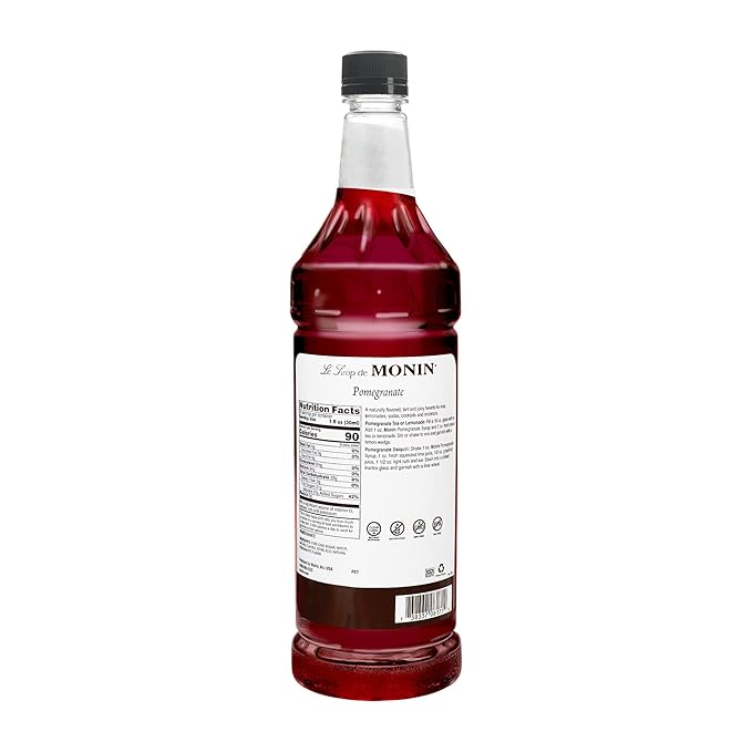 Monin - Pomegranate Syrup, Tart and Sweet, Great for Cocktails and Teas, Gluten-Free, Non-GMO (1 Liter)