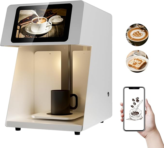 Coffee Latte Art Machine - 5-Second Custom Coffee Printer for Lattes, Breads & Cookies | Boost Drink Interest & Social Media Buzz | Perfect for Cafés, Bakeries & Home Use | 600DPI Resolution