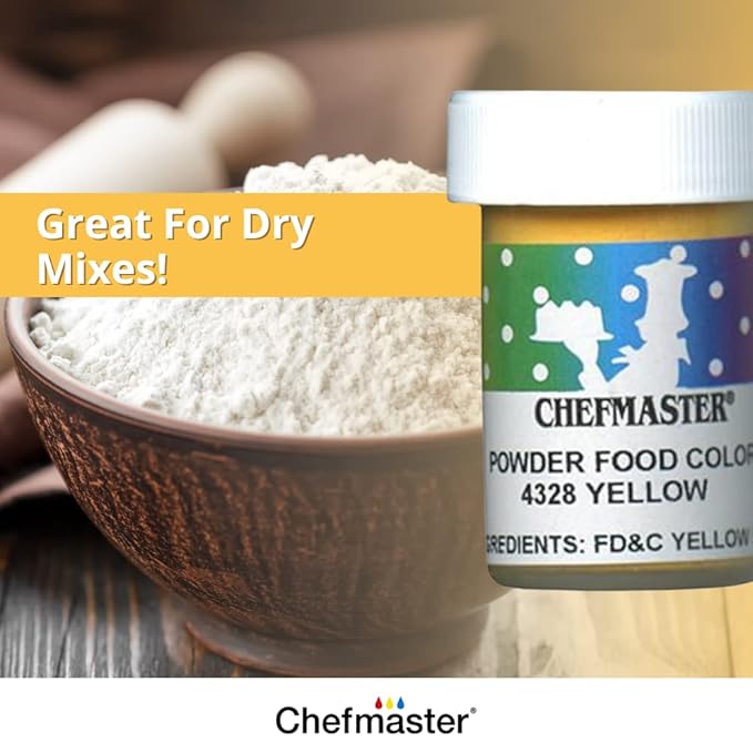 Chefmaster Orange Dry Powder Candy Color | Vibrant Shades | Chocolate, Macarons, Fondant | Decorating | Professional-Grade Dye | Easy-to-Use | Manufactured in USA | 3 grams