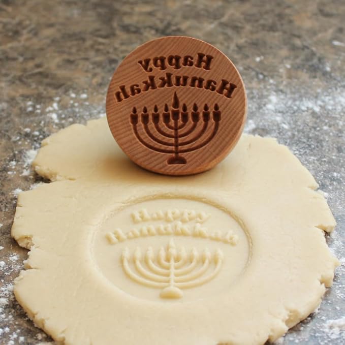 Wood Cookie Stamp, 2.5 Inch (Happy Hanukkah CS-115)