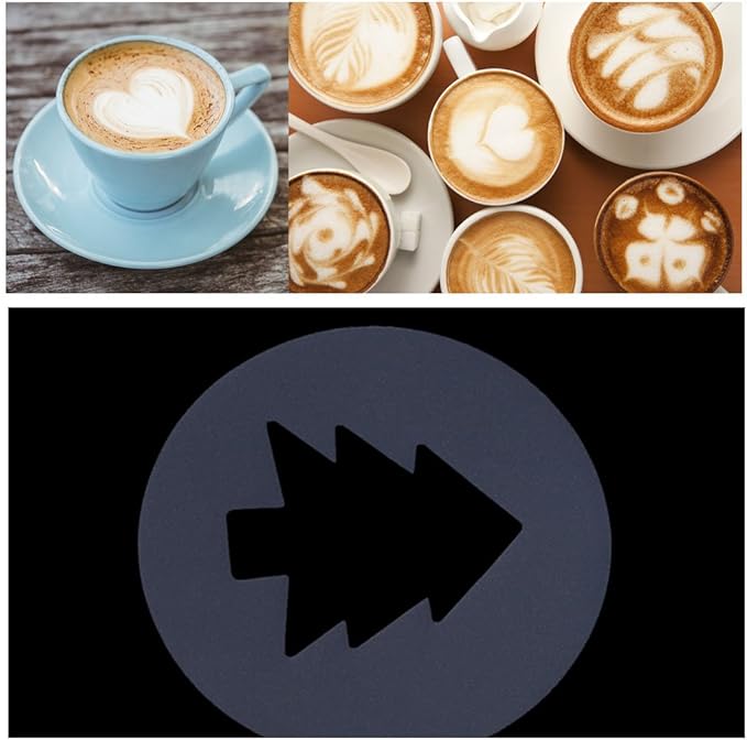16PCS Coffee Stencils,Plastic Cappuccino Chocolate Latte Art DIY Stencils Tools