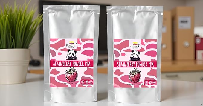 Panda Products Strawberry Powder – 17.64 oz | Premium Flavored Powder for Bubble Tea, Smoothies, Slushes, Milkshakes & Desserts