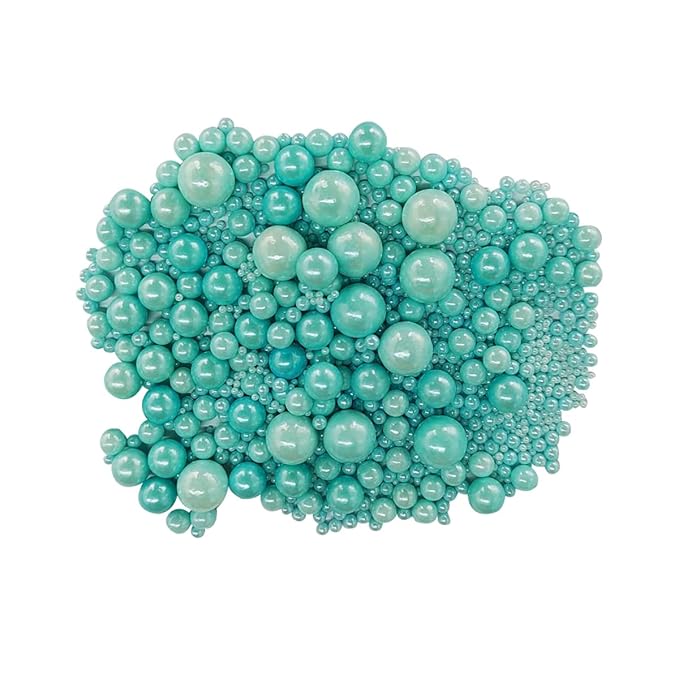 Edible Blue Sugar Pearls Candy Sprinkles 120G/ 4.23Ounce Baking Cake Sprinkles Cupcake and Cake Topper Cookie Decorations Wedding Party Valentines Halloween Christmas Supplies