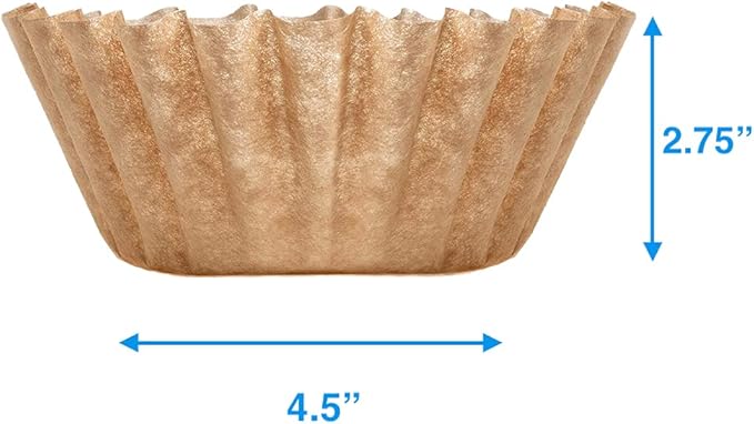 Natural Unbleached Brown Biodegradable Extra Large Coffee Filters 10, 12, 13, 14, 15 Cup Basket for Commercial, Home Coffee Maker Extra High Extra Wide, Anti ground, 9.75" Flattened Diameter (500 Pcs)