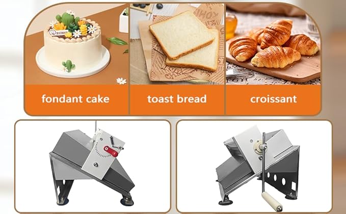 Manual Fondant Dough Sheeter, 16 inch Pastry Dough Roller, Croissant Baking Presser