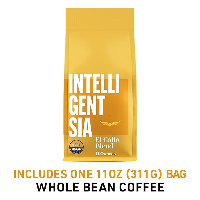 Intelligentsia Coffee, USDA Organic Light Roast Whole Bean Coffee - El Gallo Blend 11 Ounce Bag