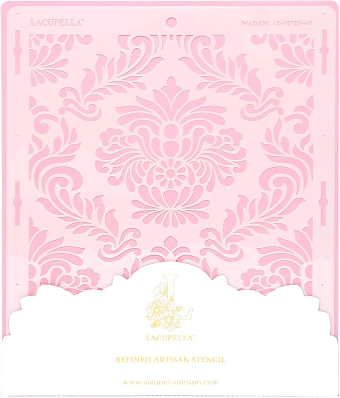 Cake Decorating Stencil for Tall Buttercream Cake, Royal Icing, Ganache, Paint, Airbrush (Madani)