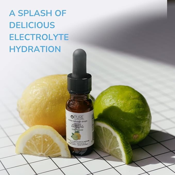 Pure Inventions - Lemon Lime Water Infusion Drops - Antioxidants, Vitamin C & Electrolytes - Health & Wellness Drink - Immunity Support -Sugar Free, Zero Calorie, No Artificial Sweeteners -12 Servings