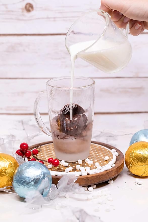 Dallmann Confections Bombalicious Hot Chocolate Bombs - Gourmet Belgian Chocolate Bombs With Mini Marshmallows - Milk & Dark Chocolate | Ideal Gift Theme for Birthday | Parties | New Year (Pack of 4)