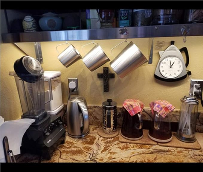 Measuring Cup, Stainless Steel Measuring Cup (16 Ounce/ 0.5 Liter- 2 Cup), Milk Frothing Pitcher, Steaming Pitcher, Milk Frothing Cup Jug with Marking with Handle for Espresso Machines, Latte Art