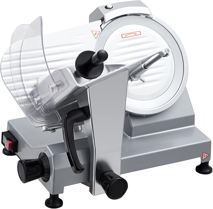 Commercial 8" Blade Meat Slicer 210W | Stainless Steel Electric Food Slicer Adjustable Thickness - Perfect for Restaurant, Deli & Home Kitchen Use