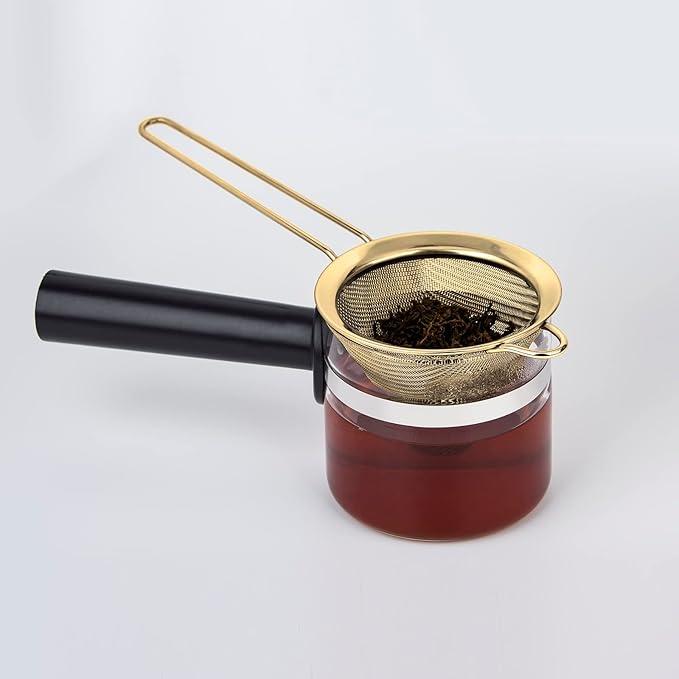 2 Pack Stainless Steel Small Food Strainer, Fine Mesh Sieve with Long Handle, Cocktail Strainer For Cocktails, Tea Herbs, Coffee & Drinks, Rust Proof & Great as Tea Strainer, 3.5inch