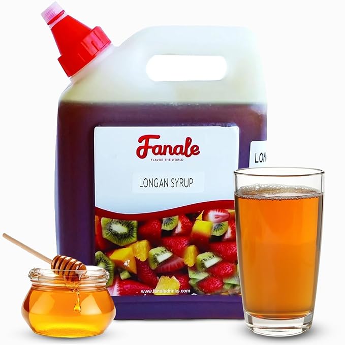 Fanale Premium Flavoring Concentrated Syrup for Bubble Tea 5.5 lb | Honey Logan Flavor Syrup | for Boba Tea, Smoothies, Slushes, Desserts | 5.5lb | SRP190