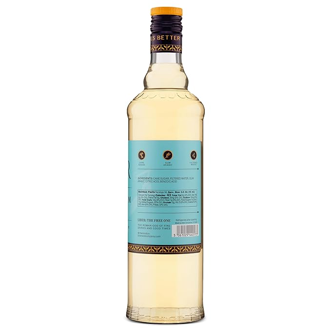 Liber & Co. Classic Gum Syrup (25.4 oz) - The Superior Simple Syrup with Pure Cane Sugar & Natural Gum Arabic - Essential for Authentic Old Fashioneds, Sazeracs & Classic Cocktails