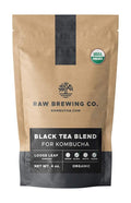 Kombucha.com Certified Organic Loose Leaf Tea - Kombucha Brewing Blends (Black Tea Blend, 8 Ounce, W/ 50 XL FILTER BAGS)