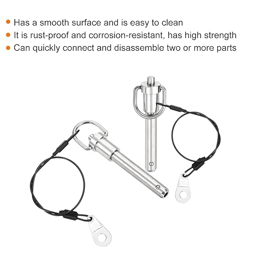 UXCELL 1 Pcs Quick Release Pin, 3/8" x 1.5" Stainless Steel, Silver