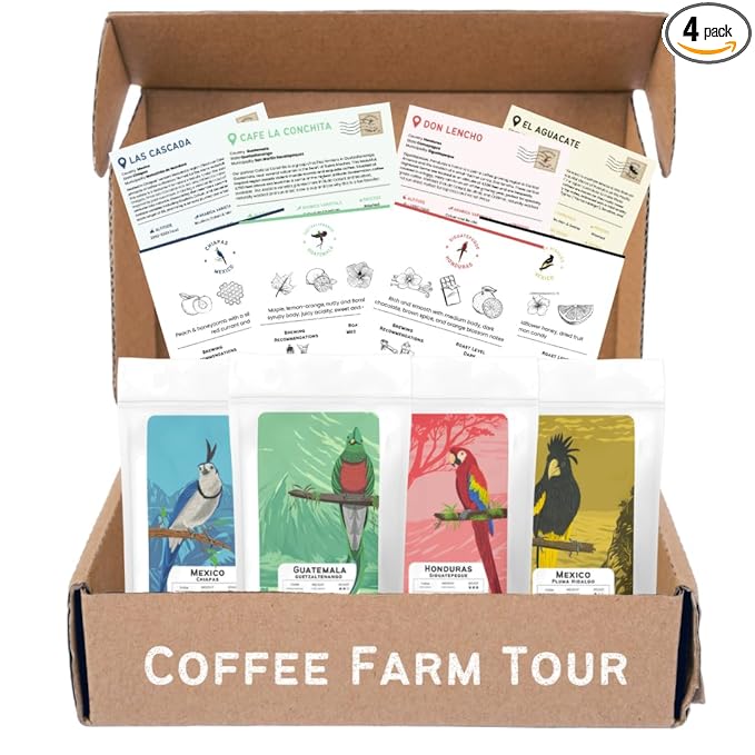 Canopy Point Coffee | Ground Coffee Sample Pack | Gourmet Coffee Sampler | Single Origin Coffee Gift Set | Sampler Gift Box Set | Coffee Gifts | Specialty Coffee Gift Basket | 4 Pack Variety Set Sampler (Ground)
