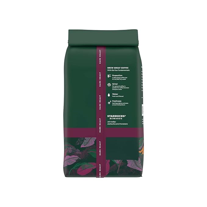 Starbucks Ground Coffee, Dark Roast Coffee, Sumatra, 100% Arabica, 6 bags (12 oz each)