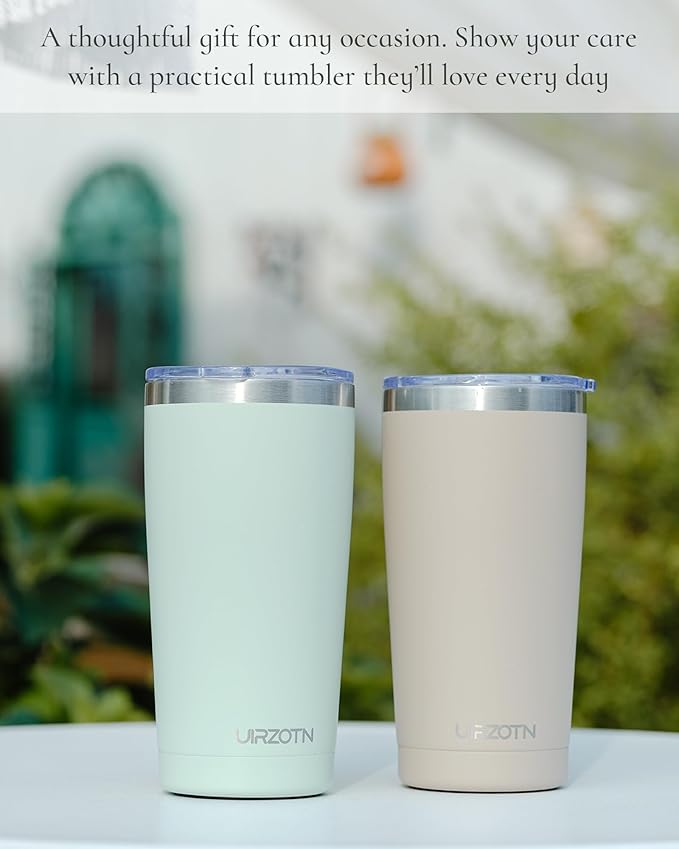 Travel Coffee Tumbler 20oz, Leakproof Travel Coffee Mug with Lid and Straw, Stainless Steel Double Wall Vacuum Insulated Tumbler for Hot/Iced Drinks (Textured Matte, Yellow)