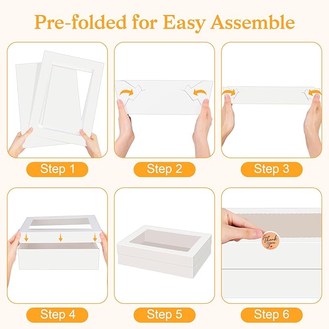 15 PCS Sheet Cake Boxes, 14x10x4 Rectangle Cake Box, Quarter Sheet Cake Box, White Baking Boxes, Large Bakery Boxes, Cajas Para Pasteles, 10x14 Cake Boxes for Birthday, Wedding, Party, Business