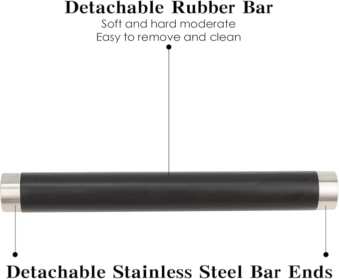 Italian Espresso Knock Box, Stainless Steel, with Detachable Tapping Rod and Anti Slip Rubber Base (Black, 800ml)