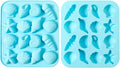 2-Pack Nordic Blue Seashell Silicone Molds for Chocolate Candy Baking Decorations