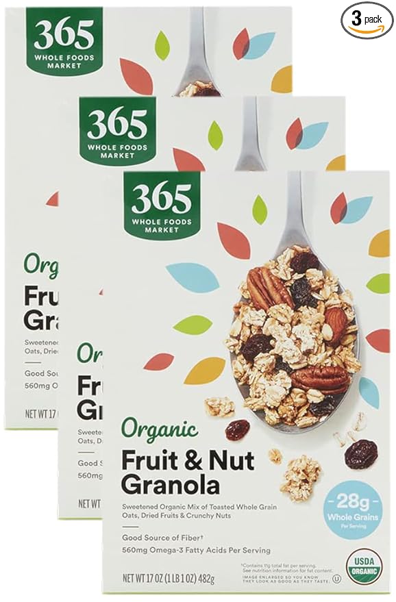 365 by Whole Foods Market, Organic Granola Fruit And Nut, 17 Ounce (Pack of 3)