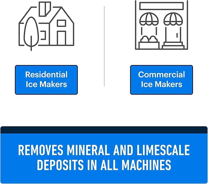 Essential Values Ice Machine Cleaner and Descaler 16 fl oz - Ice Maker Cleaner and Descaler - Compatible with All Major Brands (Scotsman, KitchenAid, Affresh, Opal, Manitowoc)