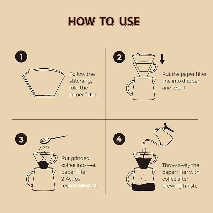 600 Count Cone Coffee Filters #4, Natural Brown Paper Cone Shaped Coffee Filters for Pour Over and Drip Coffee Maker (100 Count, Pack of 6)