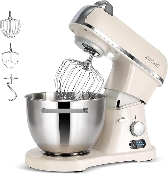 8.4QT Commercial Stand Mixer 800W with NSF Certified and Aluminum Die Casting, Mixers Kitchen Electric Stand Mixer Metal Food Mixer with Stainless Steel 8L Bowl, Dough Hook, Whisk and Beater