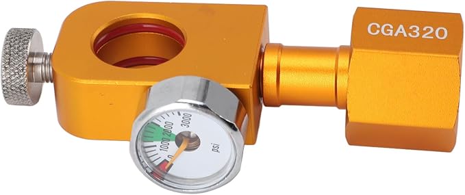 Yosoo Health Gear CO2 Refill Adapter with Pressure Gauge for Soda Maker Quick Fill Kit Compatible with DUO Terra Art Carbonator CO2 Cylinders Efficient Soda Refill Accessory for Carbonation