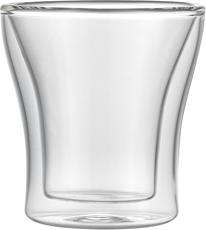 Restaurantware-Forma Professional 3.4 oz Double Wall Shot Glasses, 2 Insulated Espresso Cups - Dishwashable, Reusable, Clear Glass Coffee Cups, Freezable, For Hot Or Cold Beverages