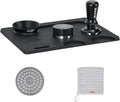 IKAPE 53MM Coffee Tamper Set Black 6 IN 1, Espresso Tamper, Distributor, Magnetic Dosing Funnel, Silicone Mat, Puck Screen, Cleaning Towel
